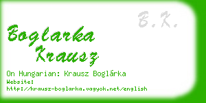 boglarka krausz business card
